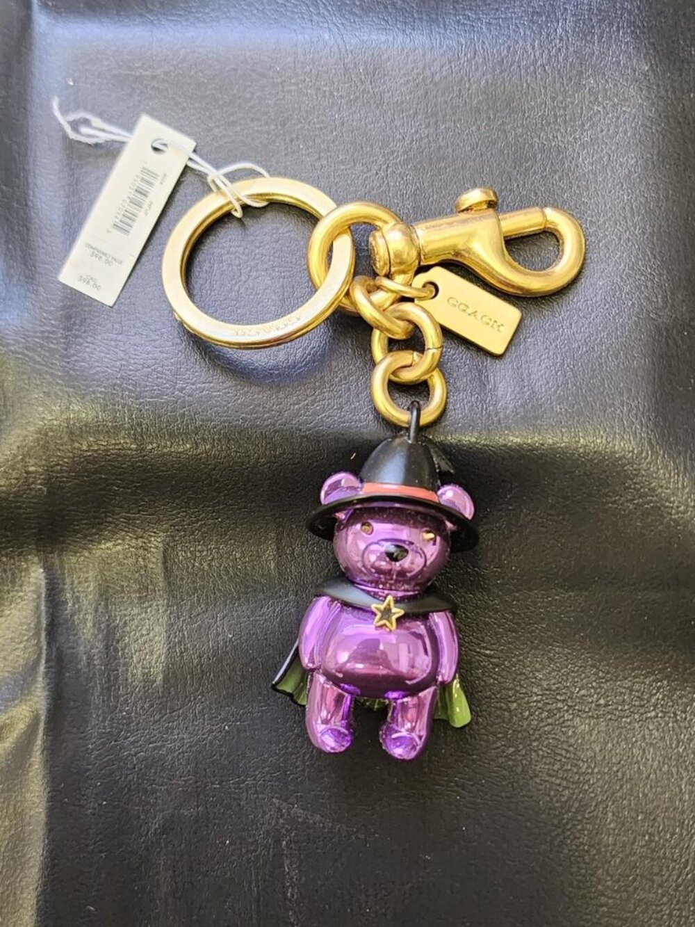 Coach Halloween Bear Purple Witch Charm-Keychain